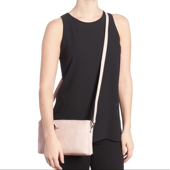 Kia Double ZIP Faux Leather Crossbody Bag - Picture 2 of 8